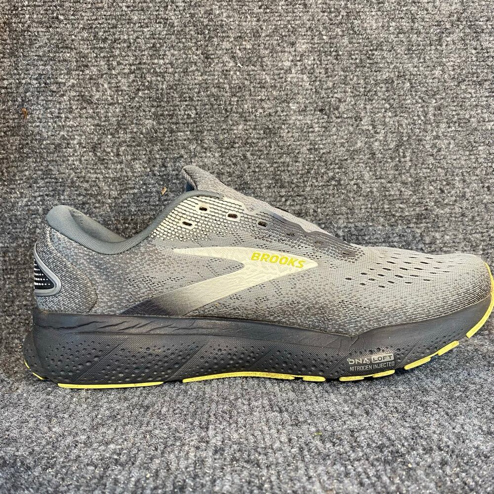 Brooks Ghost 16 Mens Size 10 Medium Gray Lime Athletic Running Shoes Trainers - Picture 2 of 8